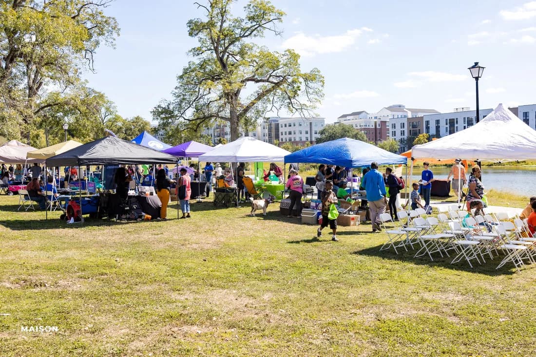 DRMI Frenchtown Renaissance community event with tents, vendors, and neighborhood activity.