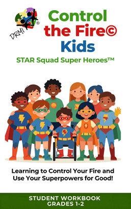 Control the Fire Kids STAR Squad Super Heroes workbook for grades 1 and 2.